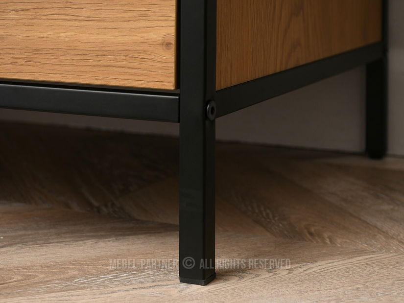 Noční stolek Soren Ns (dub + černá)