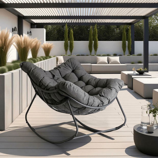 Houpací křeslo Levantado (šedá)