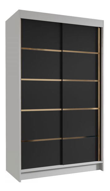 Šatní skříň s posuvnými dveřmi Monata IV 100 (černá + zlatá)