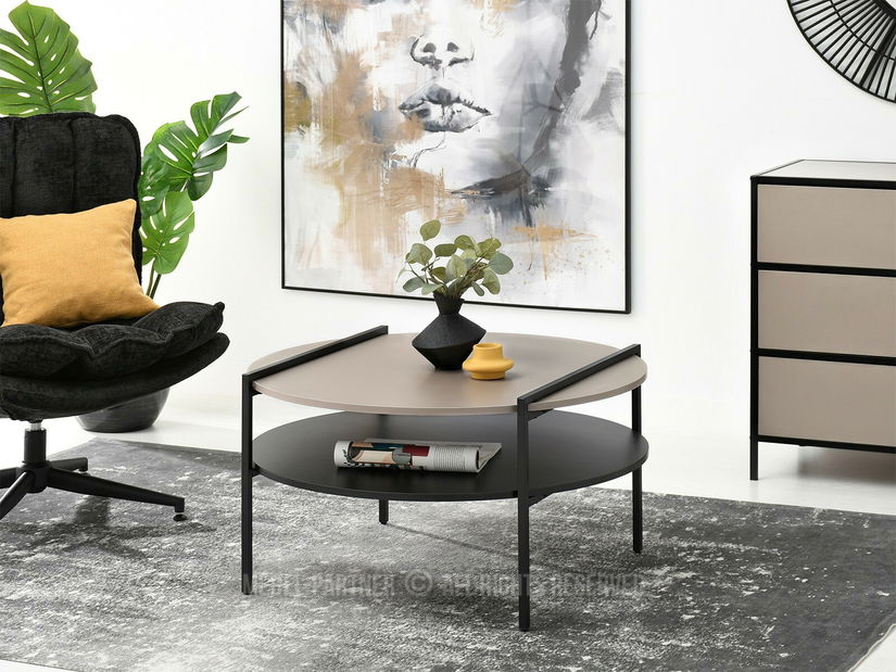 Konferenční stolek Dario (béžová + černá)