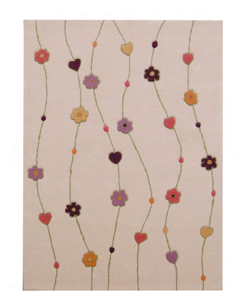 Ručně všívaný koberec (tuftovaný) Bakero Kids Flowers Beige