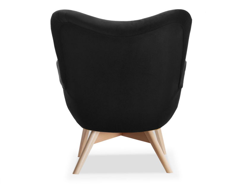 Relaxační křeslo Florentino (černý samet + buk)