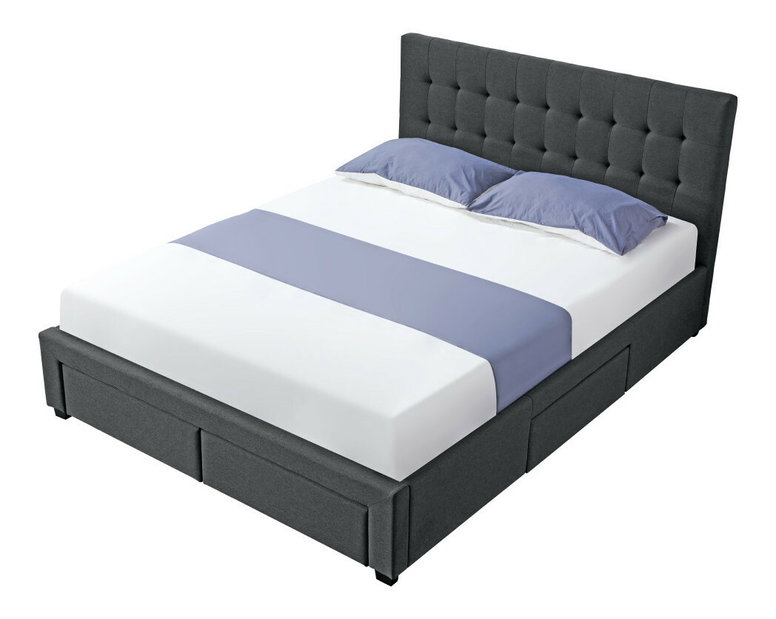 Manželská postel 180 cm Milada (s roštem) (šedá)