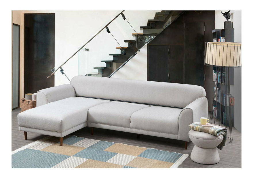 Rohová sedačka Imagetta (L) (béžová + ořech)