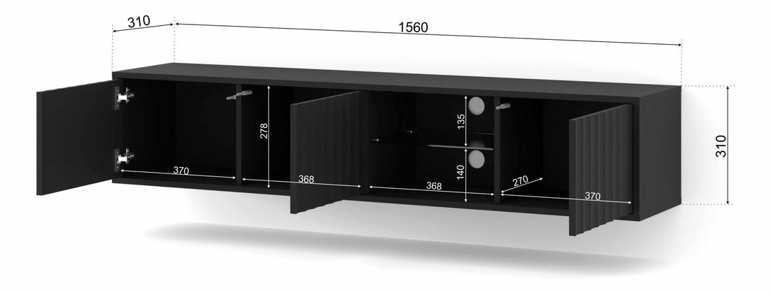TV stolek/skříňka 156 Vinear (černá)