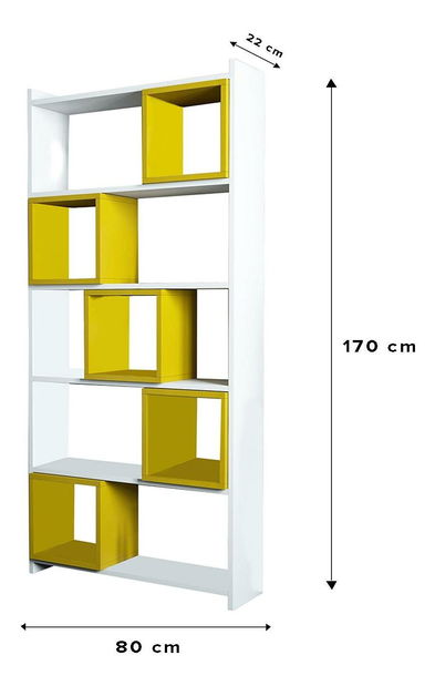 Regál Blanchet (bílá + žlutá)