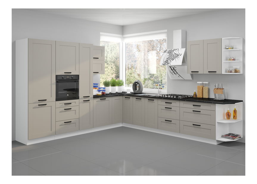 Dvířka na vestavnou myčku nádobí Lucid ZM 446 x 713 (claygrey + bílá)