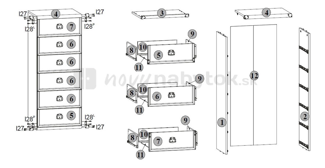 Komoda BRW INDIANA JKOM 6S (Borovice antická)