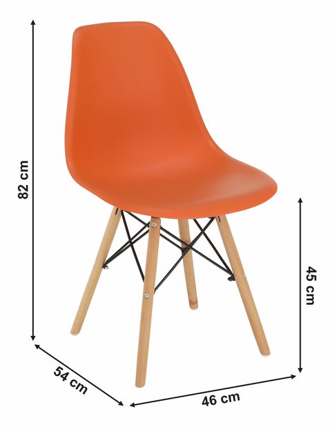 Set 2 ks. jídelních židlí Cisi 3 (oranžová) *výprodej