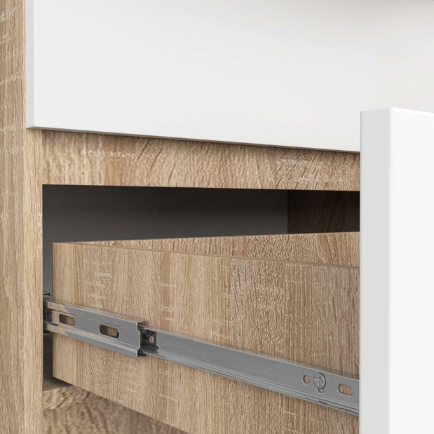 Komoda Keanu III (dub sonoma + bílá)