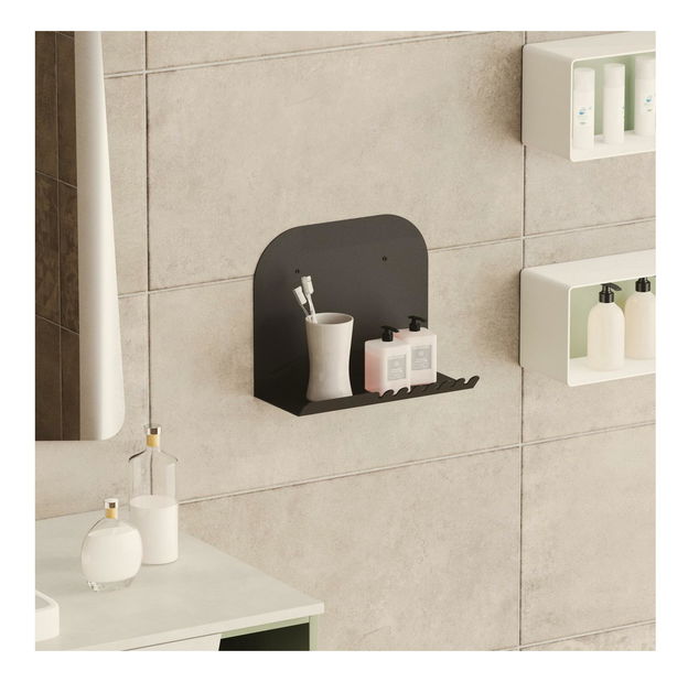 Nástěnná police Shortia 2 (černá)