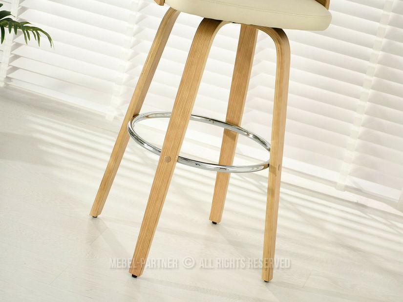 Barová židle CH38 (krémová + dub)