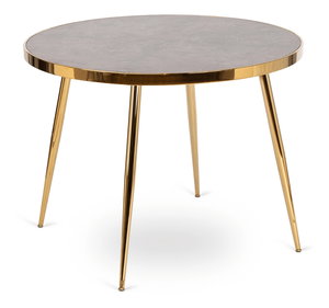 Jídelní stůl Tripulacion (mramor šedý + zlatá) (pro 4 osoby)