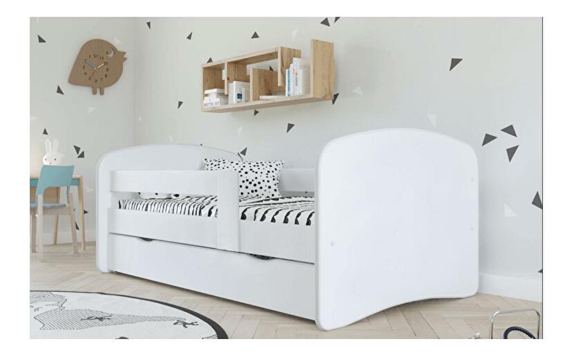 Jednolůžková postel 90 cm Carecen (bílá) (s roštem) (s úl. prostorem)