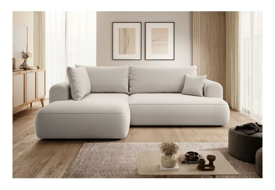 Rohová sedací souprava Olivo II (L) (bílá + černá)