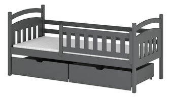 Dětská postel 90 cm Tarra (s roštem a úl. prostorem) (grafit)