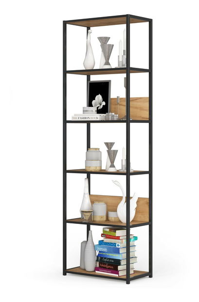 Regál Loriana III (černá + dub craft)