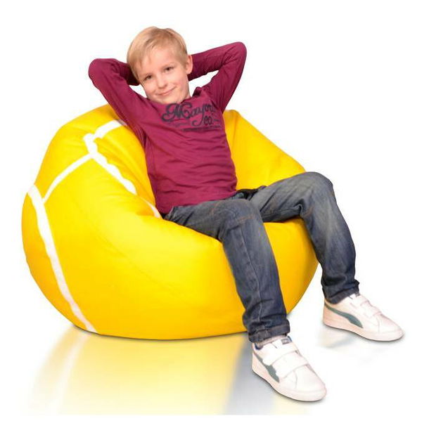 Sedací pytel Tenis XXL (žlutá + bílá)