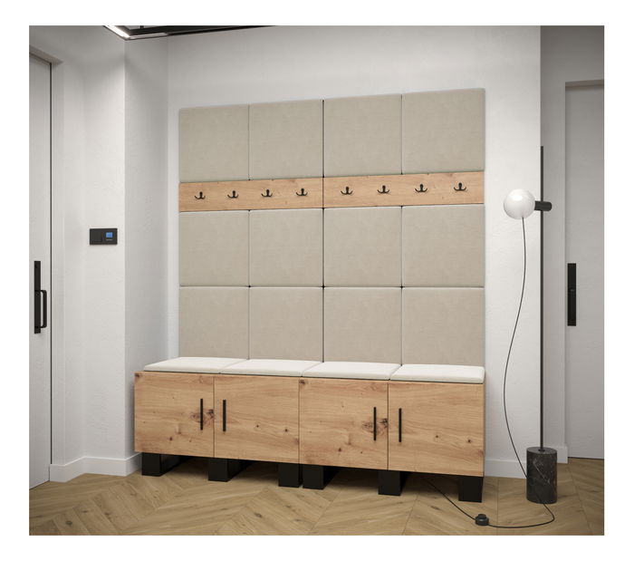 Předsíňová sestava Amanda 3 (dub artisan + béžová)