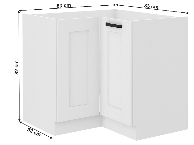 Rohová spodní skříňka Lesana 1 (bílá) 89x89 ND 1F BB 