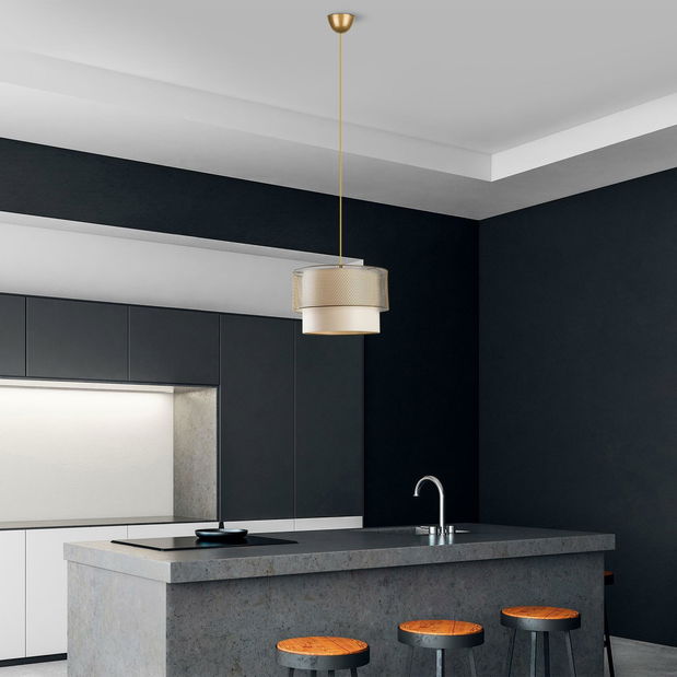 Stropní svítidlo Mesagrande 1 (krémová + zlatá)