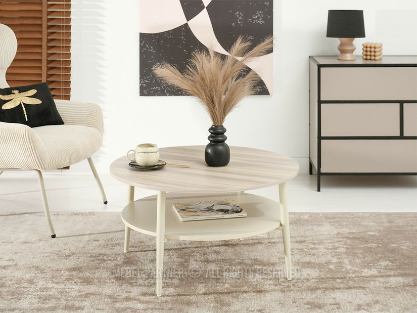 Konferenční stolek Randolf Xl (popelaváo béžová + krémová)