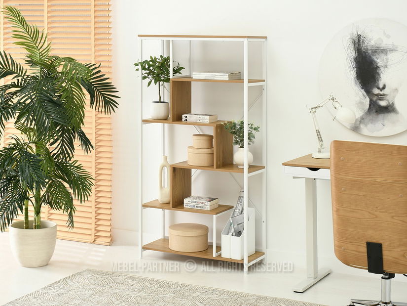 Regál Harp B (dub + bílá)