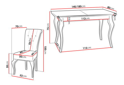 Jídelní set (pro 6 osob) Jundia ST63 (tmavě zelená + bílá)