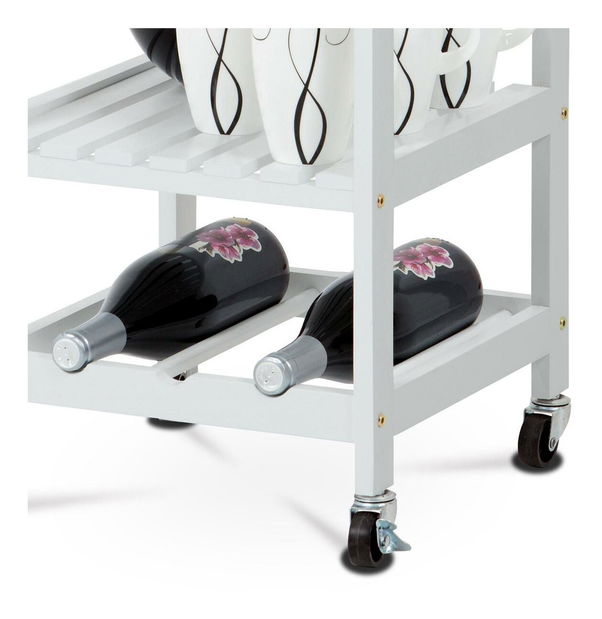 Servírovací stolek Dulcemente 2 (bambus + bílá matná)