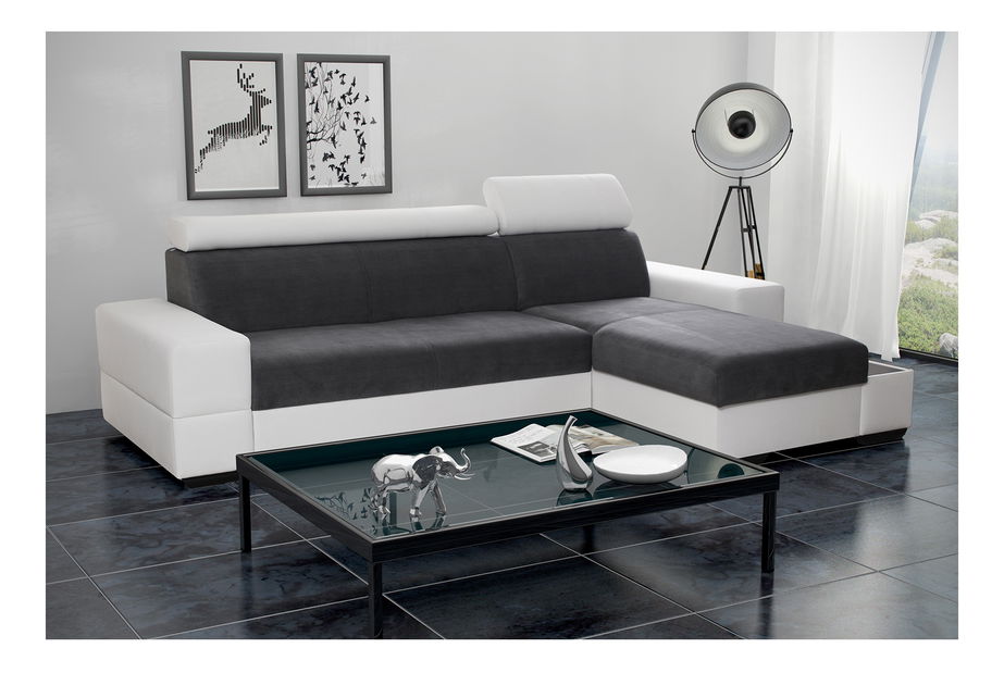 Rohová sedací souprava Lacey (tmavě hnědá + hnědá) (P)