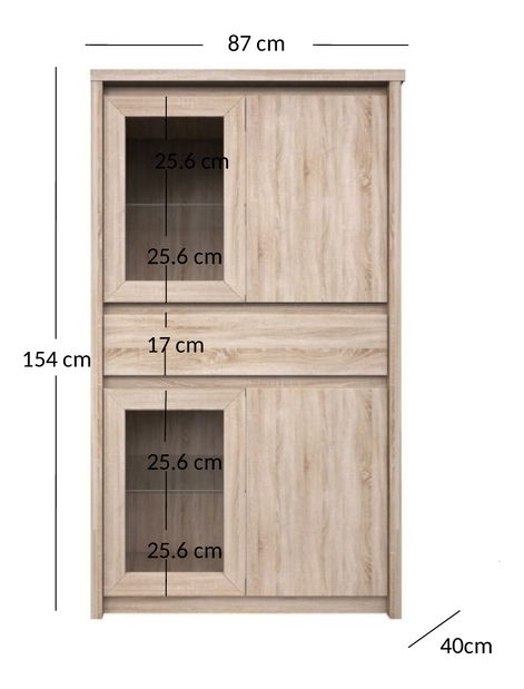 Vitrína Noella (dub sonoma)