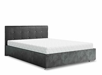 Manželská postel 160 cm Lonnie (tmavě šedá) (s roštem a úložným prostorem)