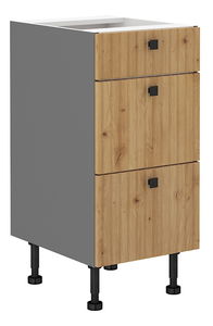 Dolní kuchyňská skříňka Avantoe 40 D 3S BB PREMIUM BOX (Dub artisan + Antracit)