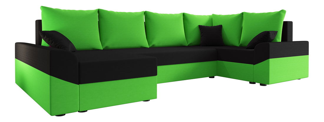 Rohová sedací souprava Dusk Long (zelená + černá) (P)