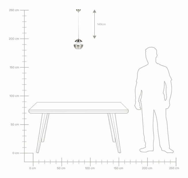 Závěsná lampa BAJAN (kov) (stříbrná)