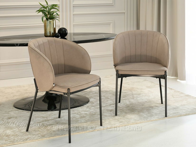 Jídelní židle Finalizaba (béžová + černá)