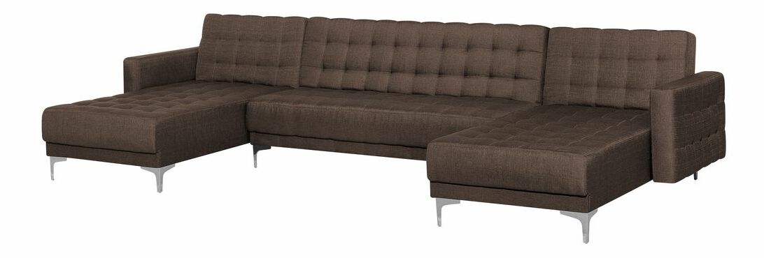 Rohová sedací souprava U ABERLADY (hnědá)