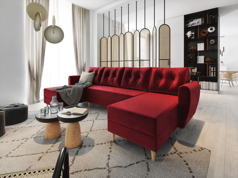 Rohová sedačka ve tvaru U Palermo (červená) (P)