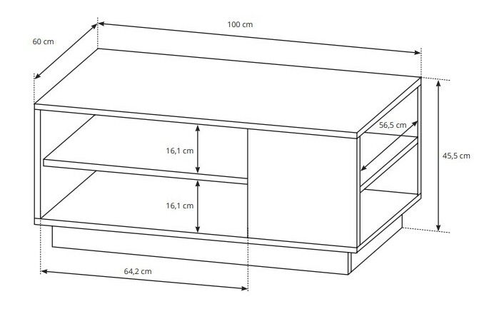 Konferenční stolek Three G (dub craft zlatý + bílá)