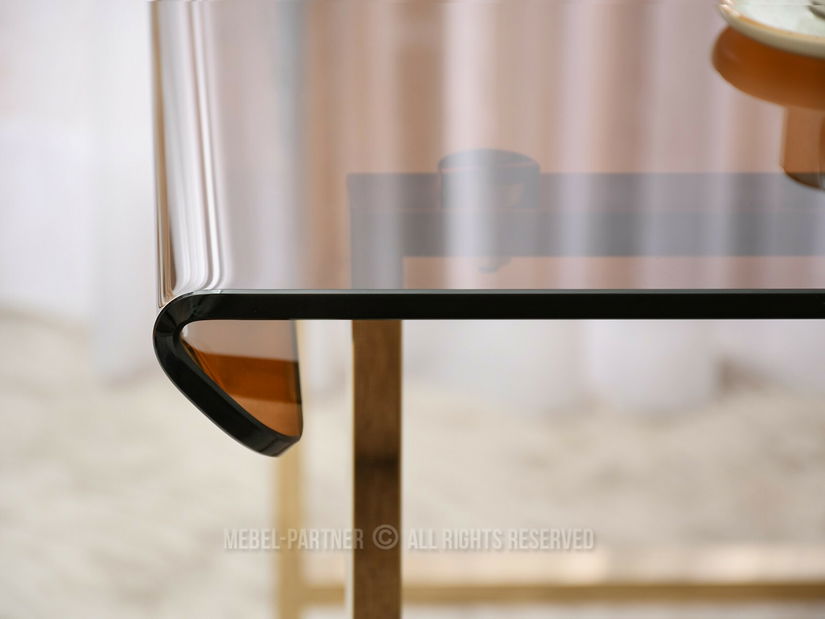 PC stolek Lazuli (sklo + zlatá)