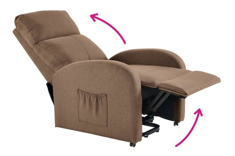 Polohovací křeslo Nefasto (světlohnědá)