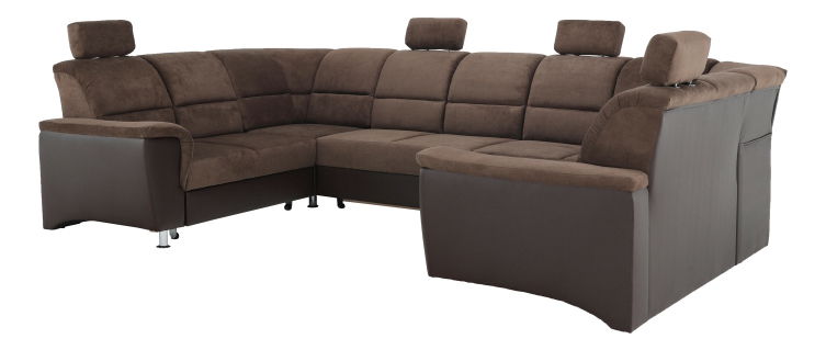 Rohová sedací souprava U Stan velká (hnědá) (P)