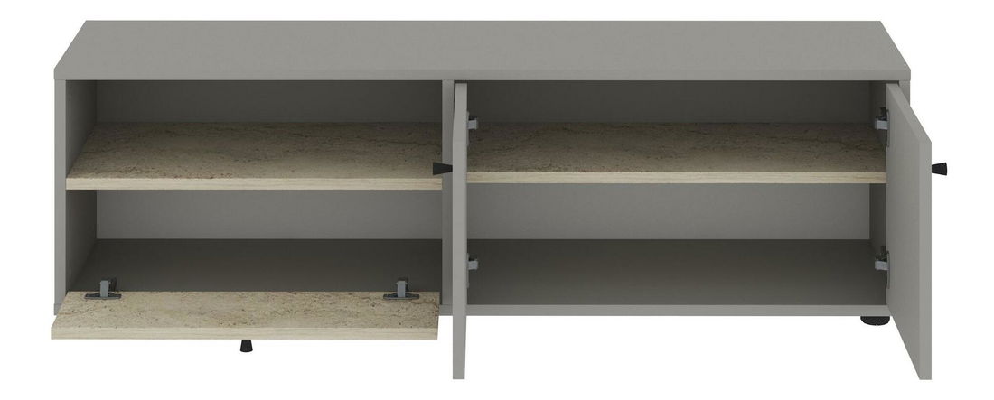 TV stolek/skříňka Parrey (šedý travertin)