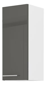 Horní kuchyňská skříňka Lavera 30 G 72 1F (bílá + lesk šedý)