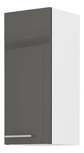 Horní kuchyňská skříňka Lavera 30 G 72 1F (bílá + lesk šedý)