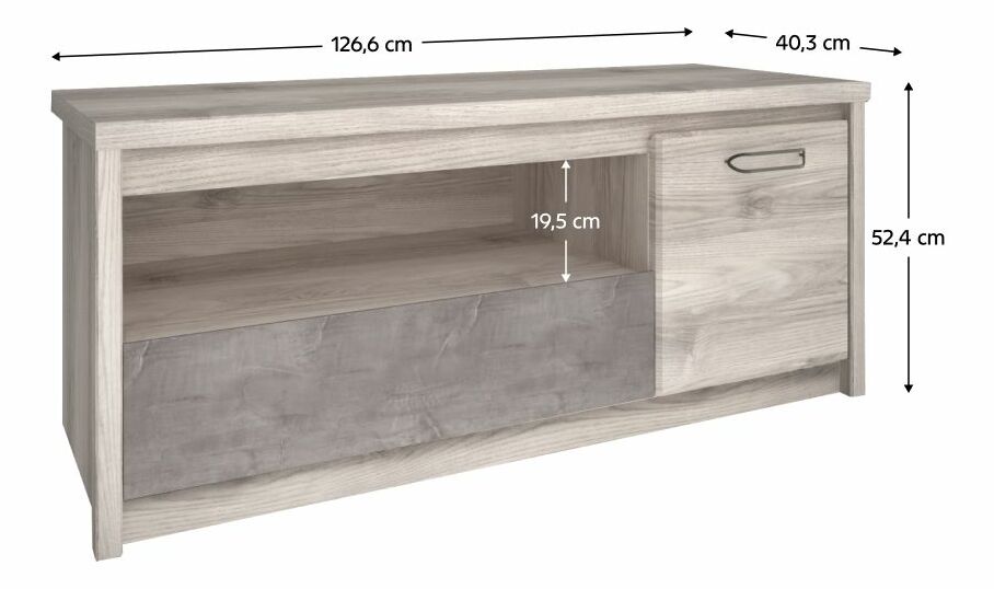 TV stolek/skříňka JESS (kaštan nairobi + onyx)