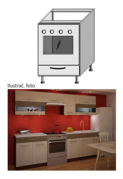 Spodní kuchyňská skříňka na zabudování trouby Igo New ZK-60