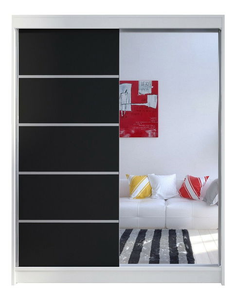 Šatní skříň Bianca III (bílý + dub artisan) (bez osvětlení)