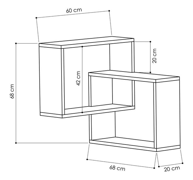 Polička Ringo (Mokka + Antracit)