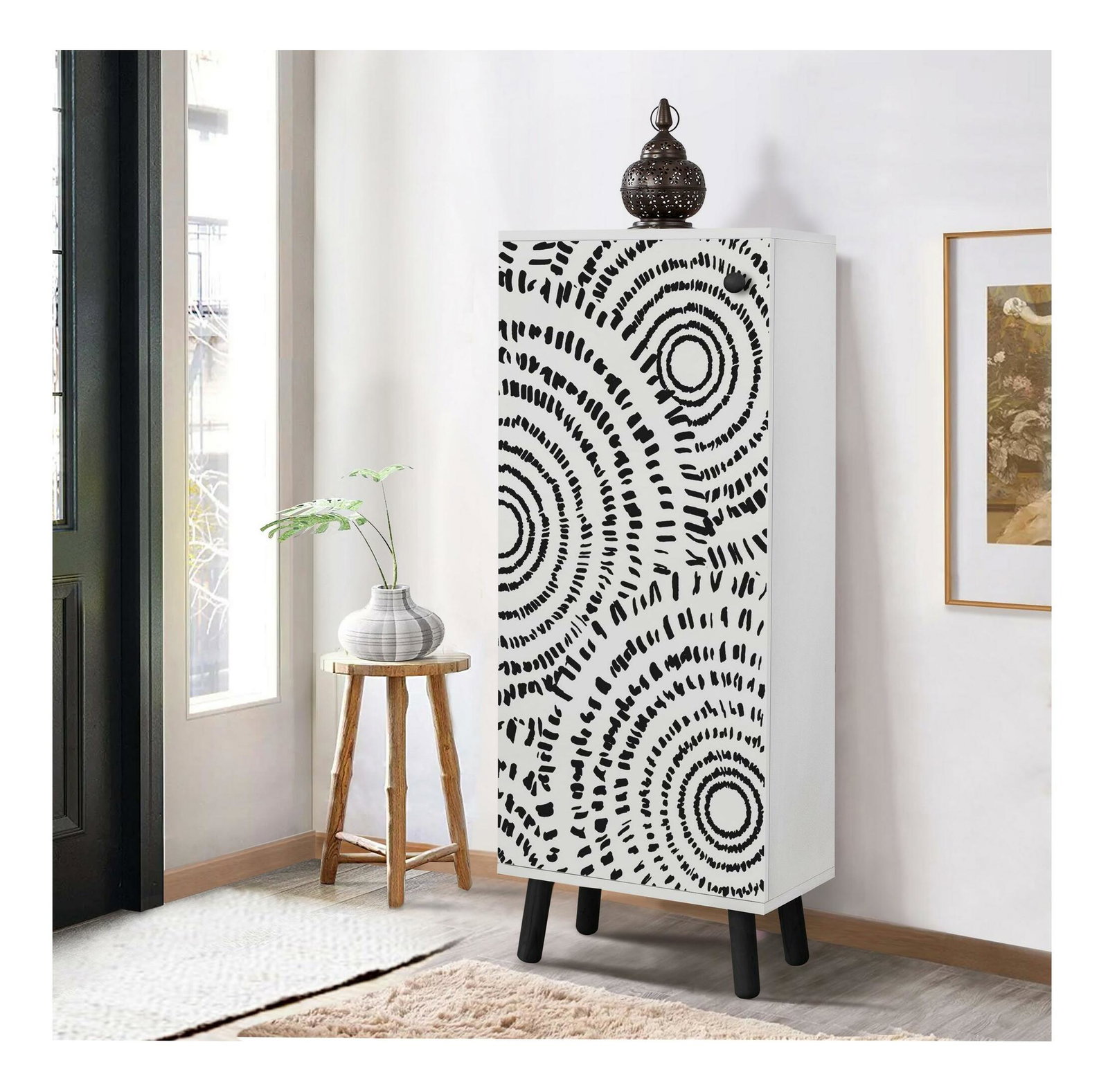 Botník (skříňka na boty) Beside 24 (bílá + černá)